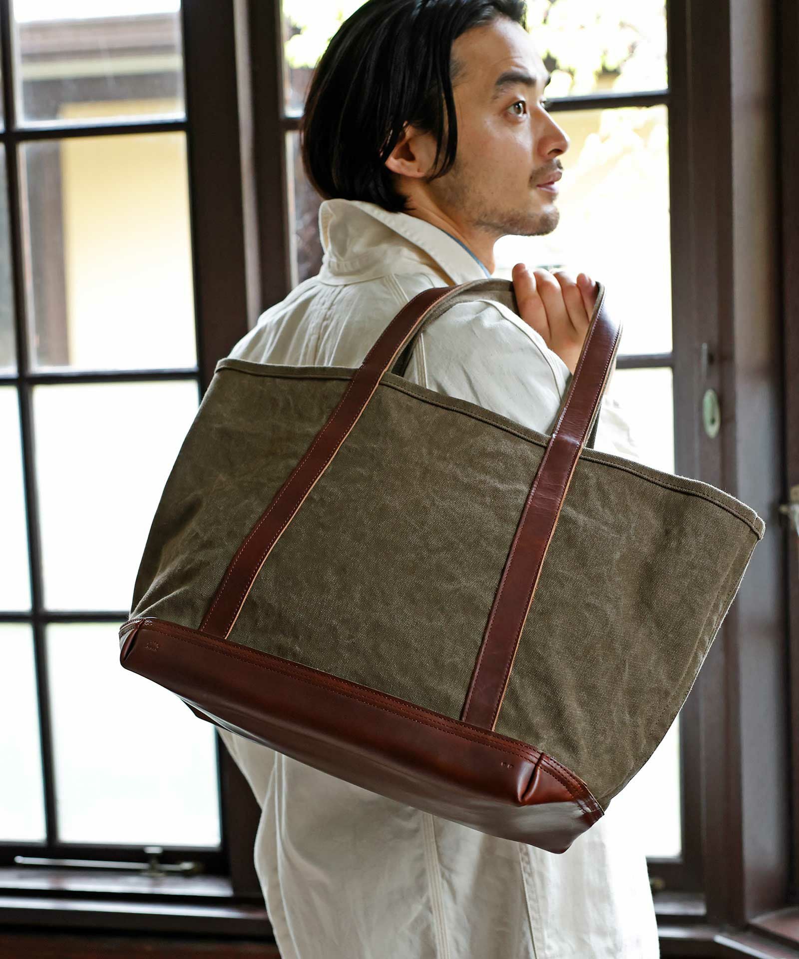 ARTS&CRAFTS AGING CANVAS ベーシックトート　オリーブ AGING CANVAS BASIC TOTE ベーシックトート | evergreen works online