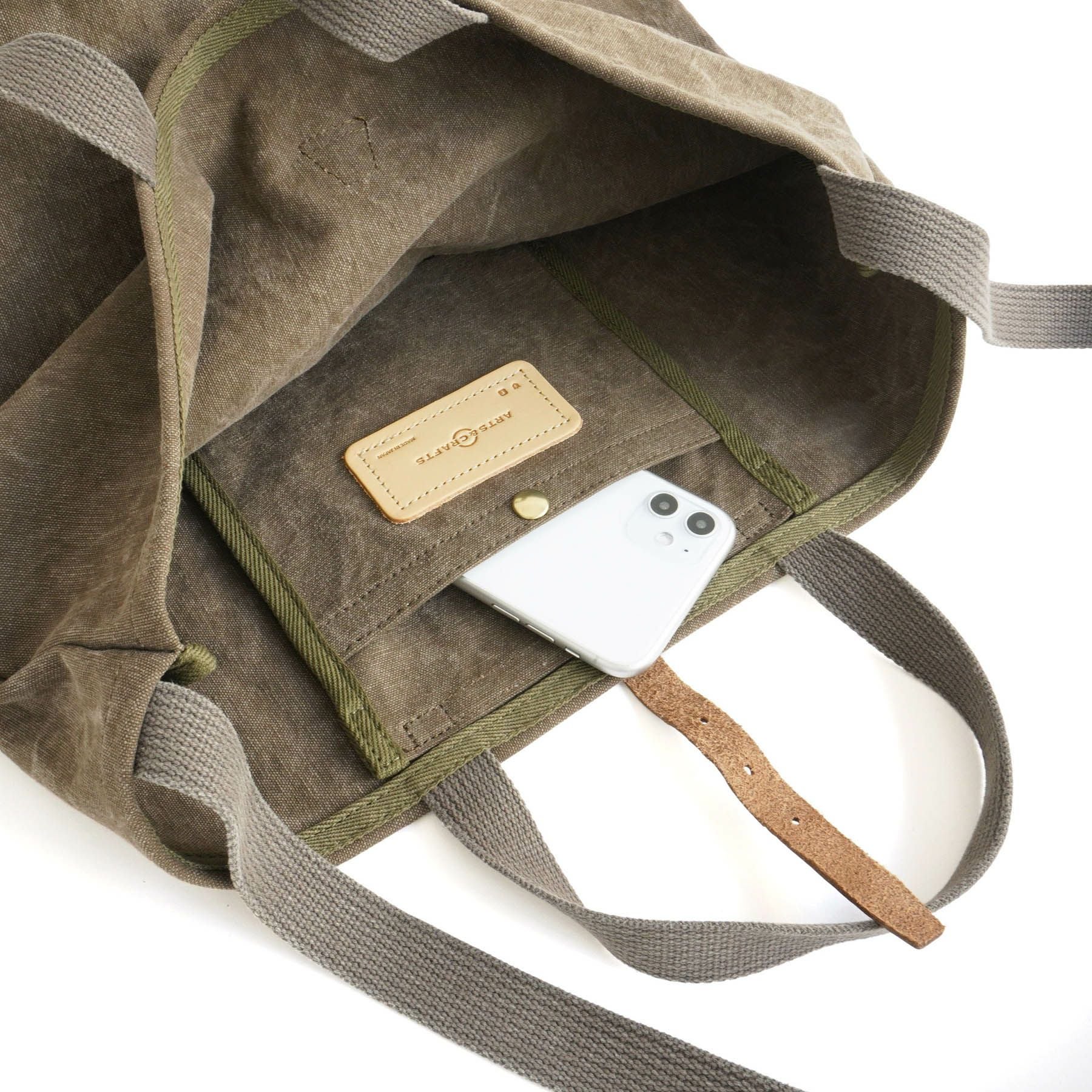 9 CANVAS 2WAY GROCERY TOTE 2ウェイグロサリートート | evergreen
