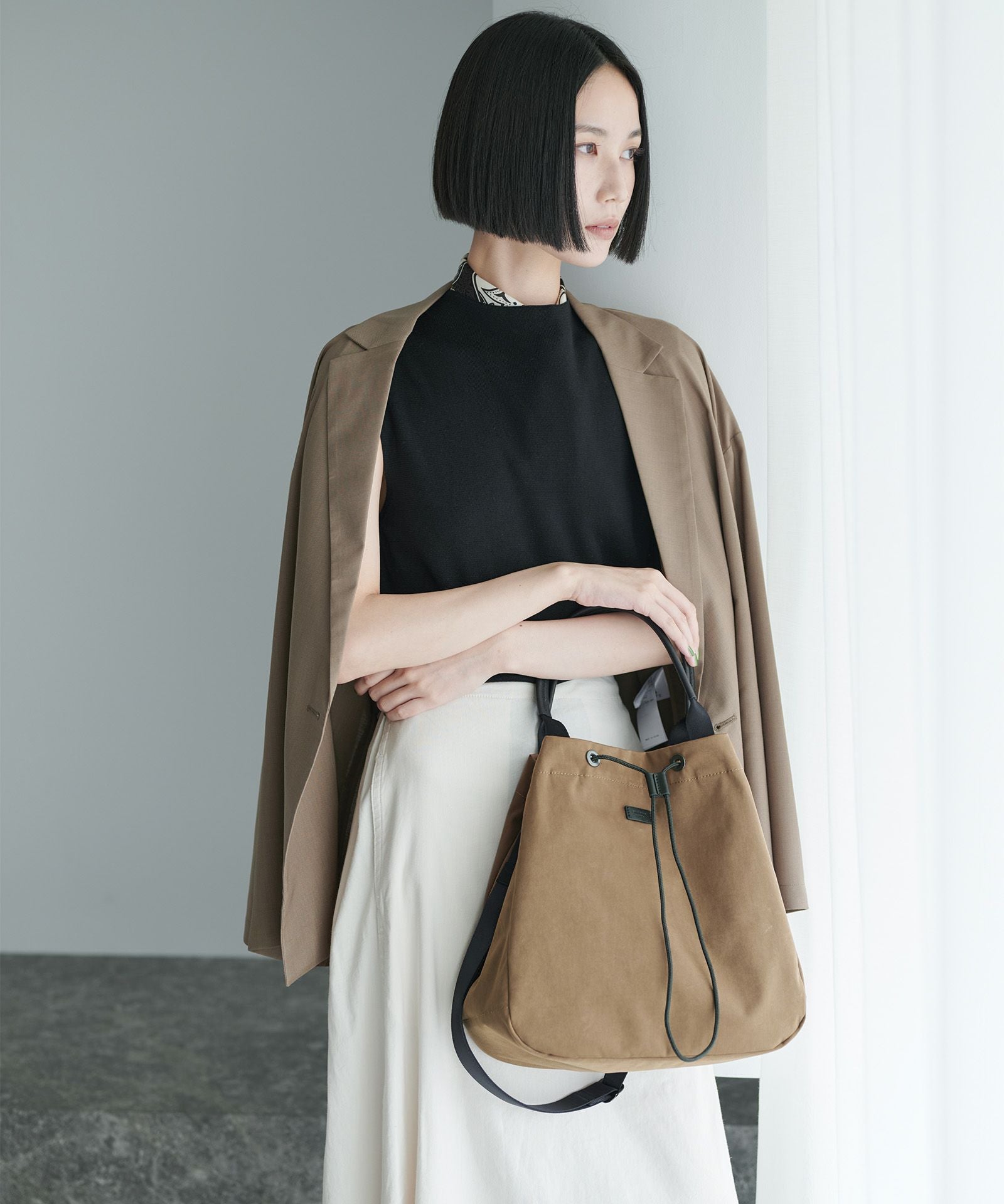MIL CLOTH 2WAY DRAW STRING TOTE 2ウェイドローストリングトート