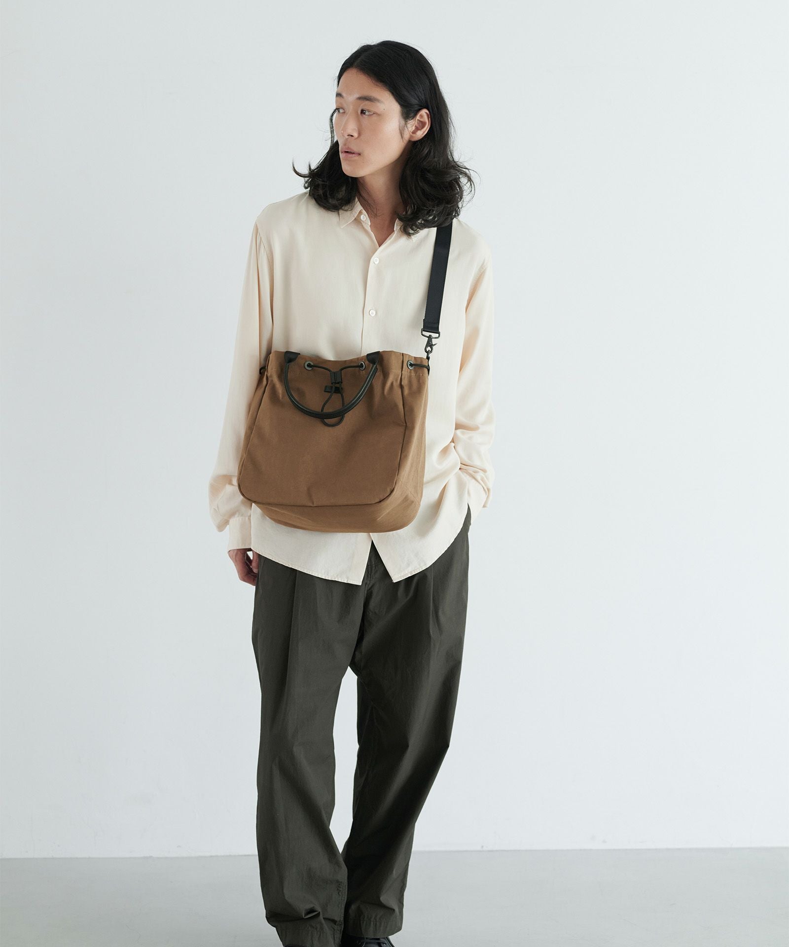 【美品】スタンダードサプライ MIL CLOTH 2WAY トート ブラウン MIL CLOTH 2WAY DRAW STRING TOTE 2ウェイドローストリングトート