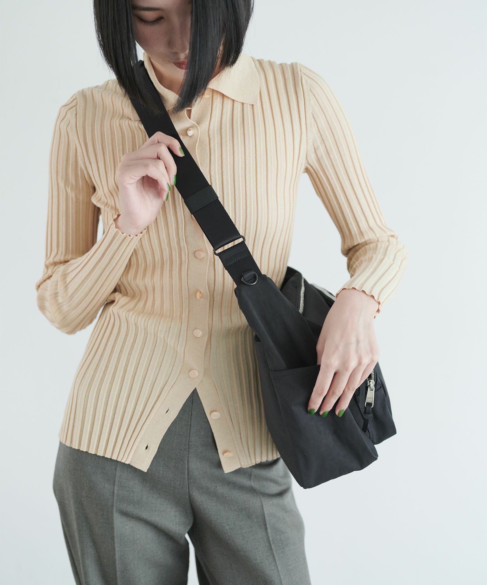 スタンダードサプライ MIL CLOTH オーバルポケットショルダー ブラック MIL CLOTH OVAL POCKET SHOULDER オーバルポケットショルダー
