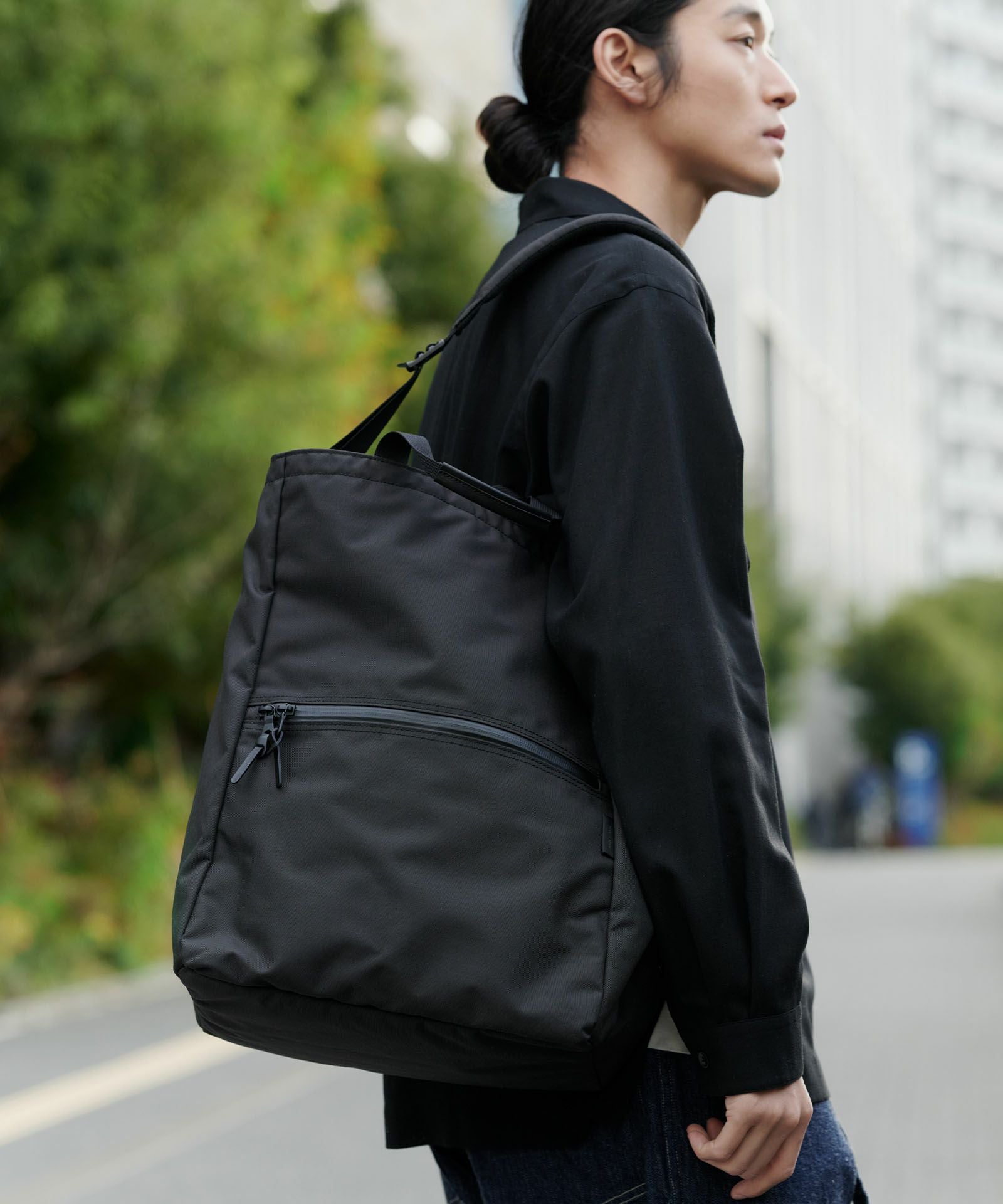 yuーta Mサイズ ブラック2枚 MATTE STAND UP 2WAY TOTE スタンドアップ2ウェイトート | evergreen
